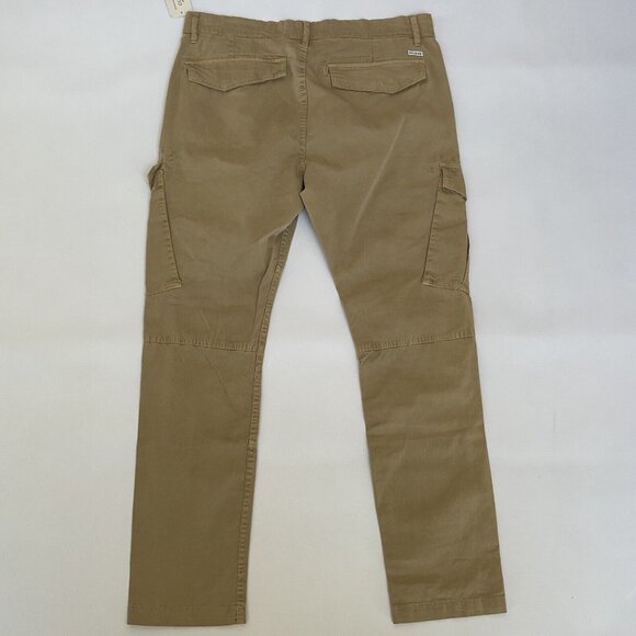 Guess Men’s Lunita Twill Cargo Jeans Utility Fit Crop Leg In Khaki Size 34 - Picture 10 of 14